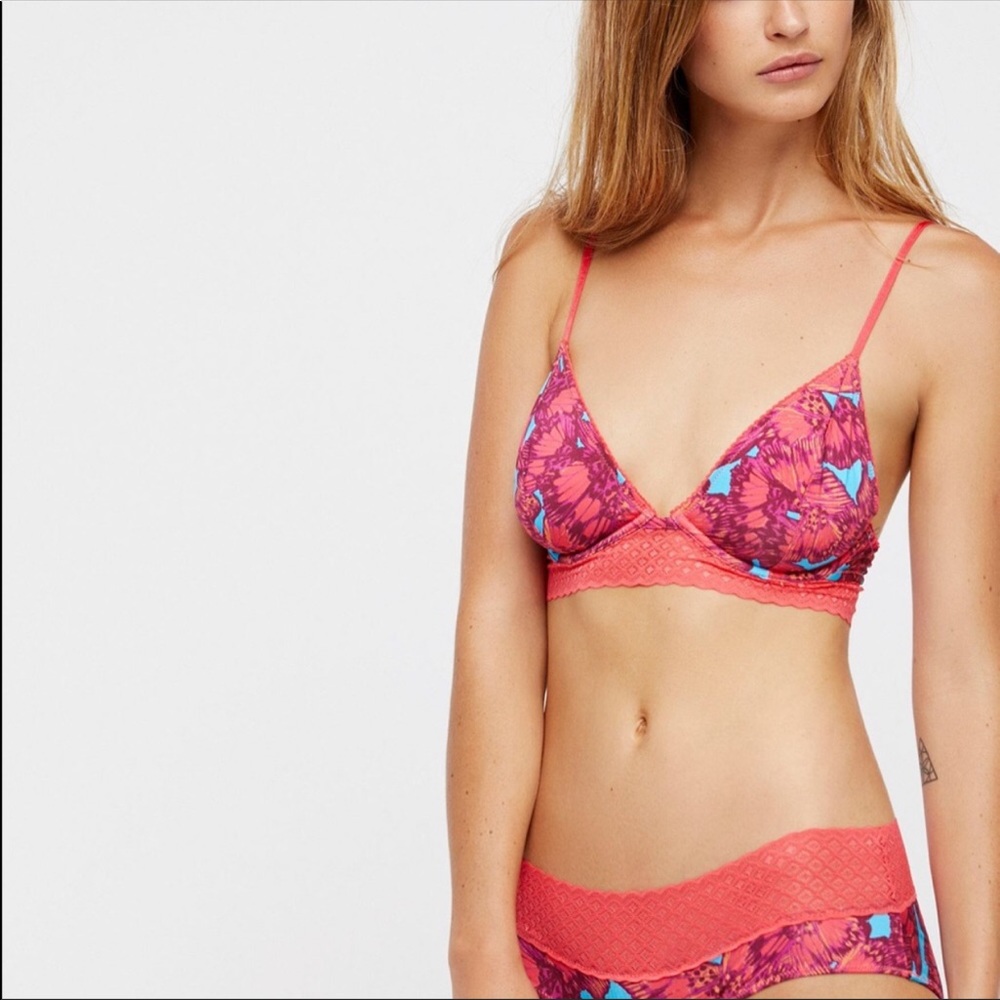 NEW Free People Angie underwire bra blue purple peach size 32C
